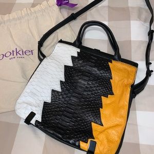 Botkier Genuine Leather, Genuine Snakeskin crossbody convertible handbag, RARE